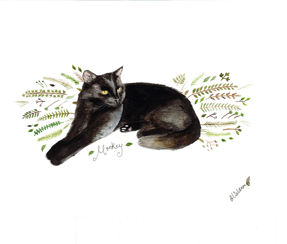 Unique Hand-painted Watercolour of Your Cat