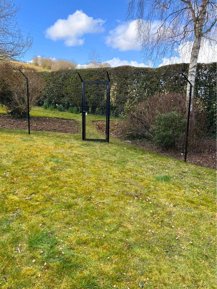 ProtectaPet® Einzelnes Katzentor für Katzengehege auf Rasen