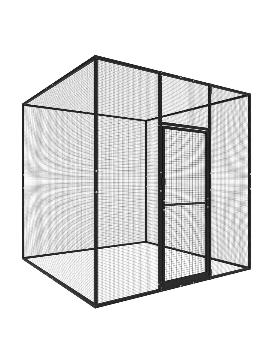 ProtectaPet® Catio Katzengehege-Set mit Stahlrahmen (2,4 m × 2,4 m)