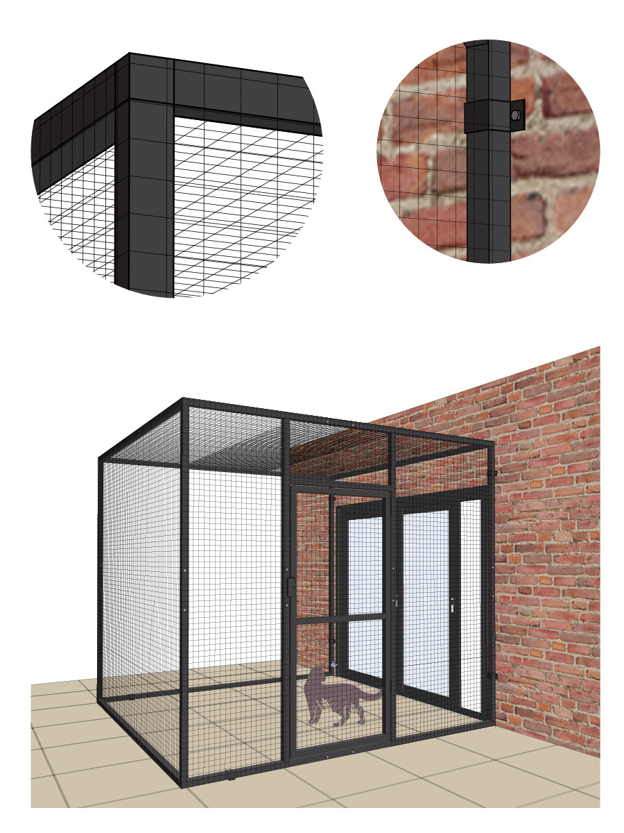 Kit d’enclos pour chats Catio ProtectaPet® à structure en acier (3,6 m x 2,4 m)