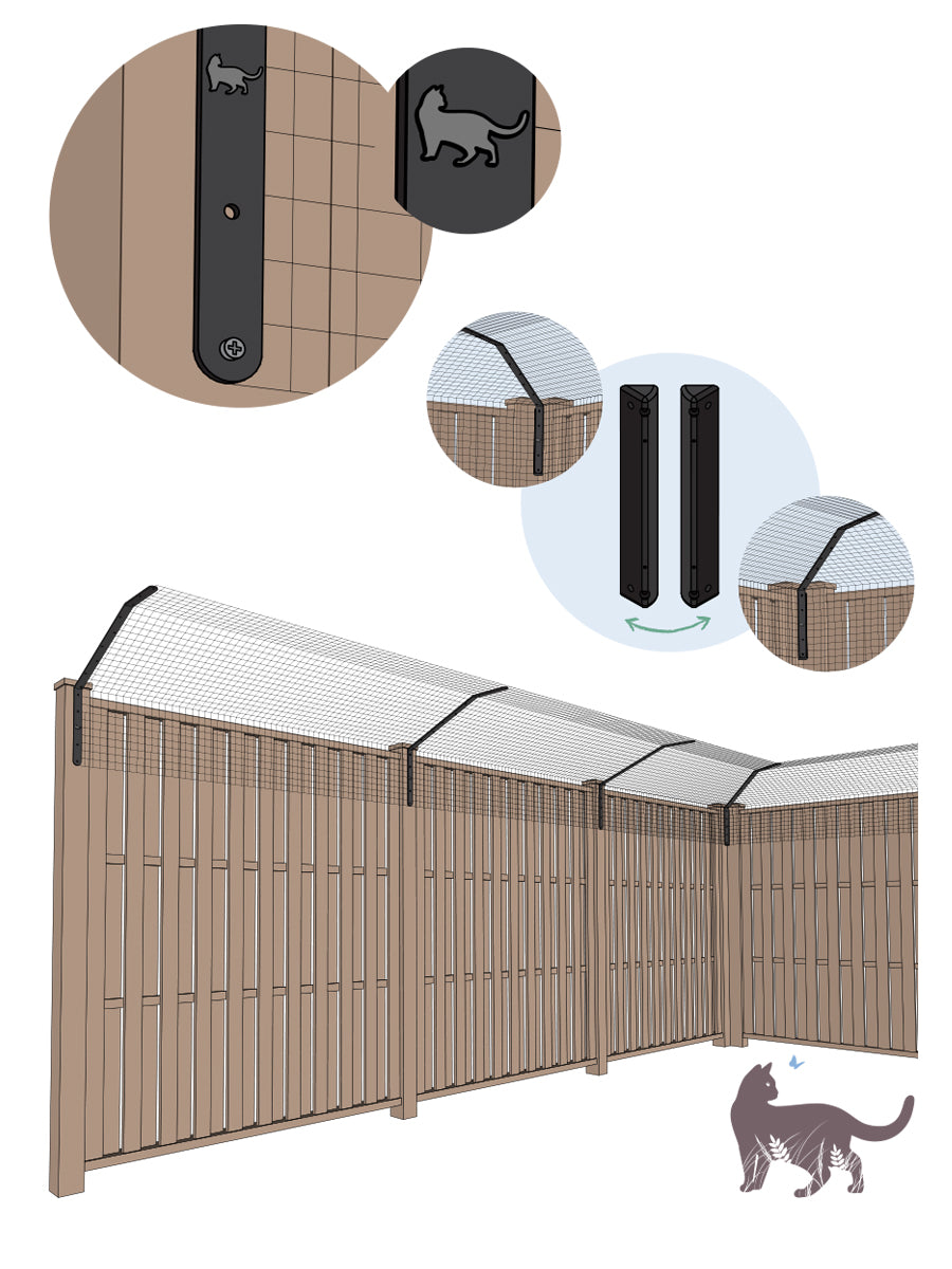 Bavolet standard pour clôture pour chats ProtectaPet®