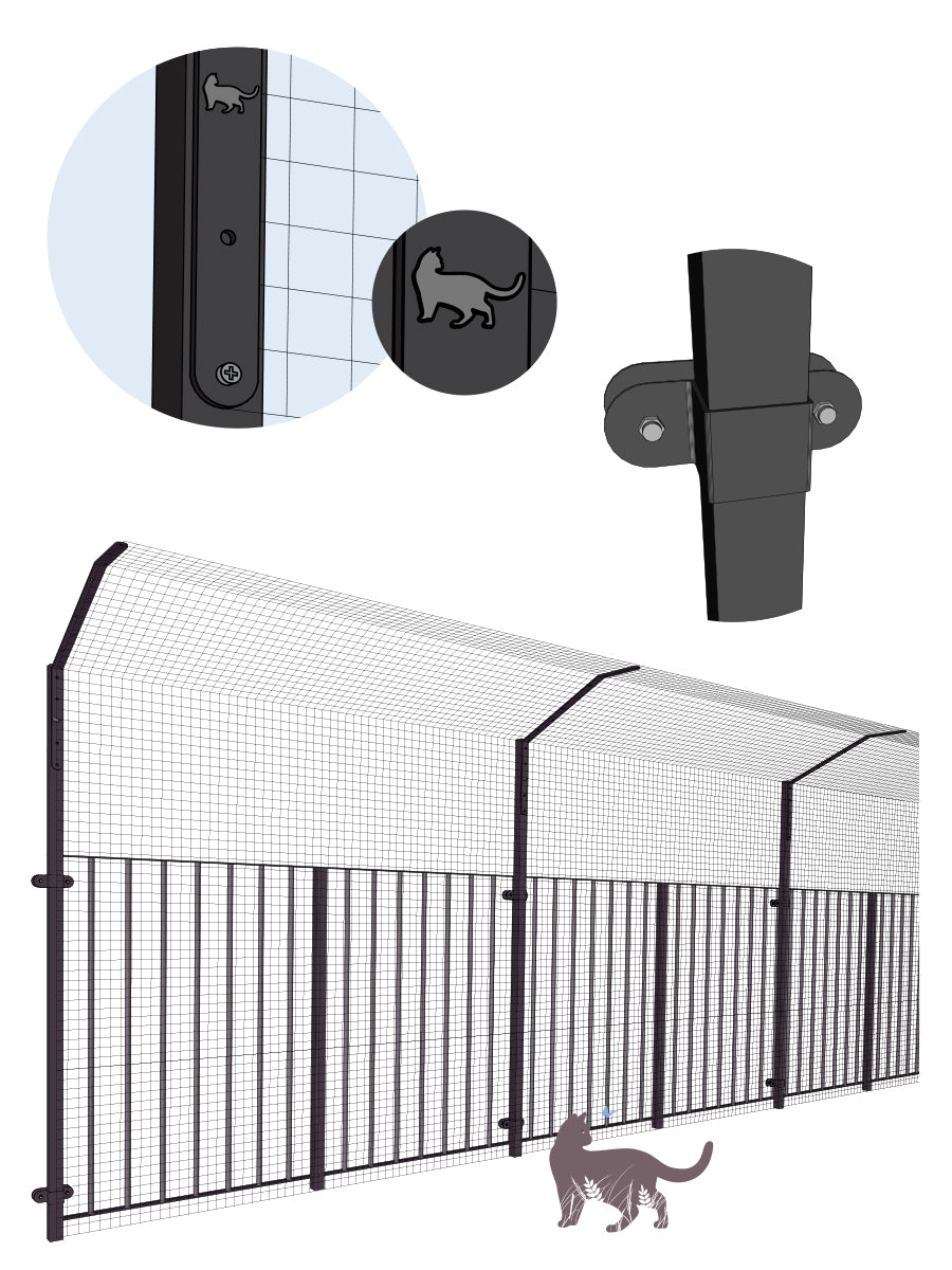 ProtectaPet® Cat Enclosure Post for Railings